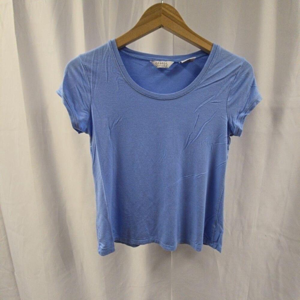 George Shirt Womens Medium Blue Scoop Neck Short Sleeve Stretch Tee Top Basic